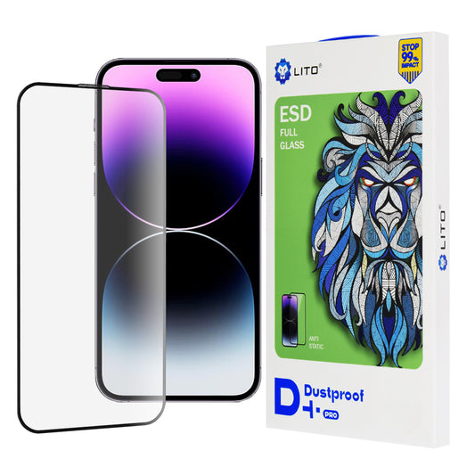 Zaštitna folija za ekran Lito D+ Pro Dustproof za Apple iPhone 14 Pro Max, Kaljeno staklo, Full Glue, Crna