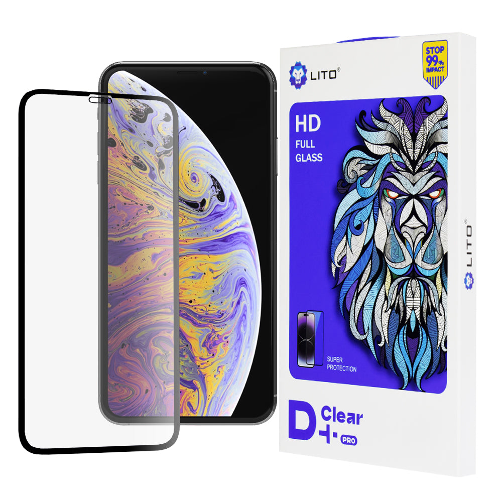 Zaštitna folija za ekran Lito D+ Pro za Apple iPhone 11 Pro Max / XS Max, Kaljeno staklo, Puna ljepila, Crna