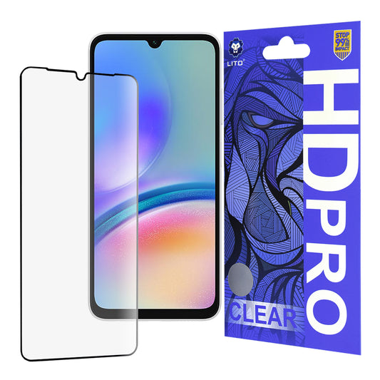 Zaštitna folija za ekran Lito HD Pro Clear za Samsung Galaxy A05s A057, Kaljeno staklo, Full Glue, Crna