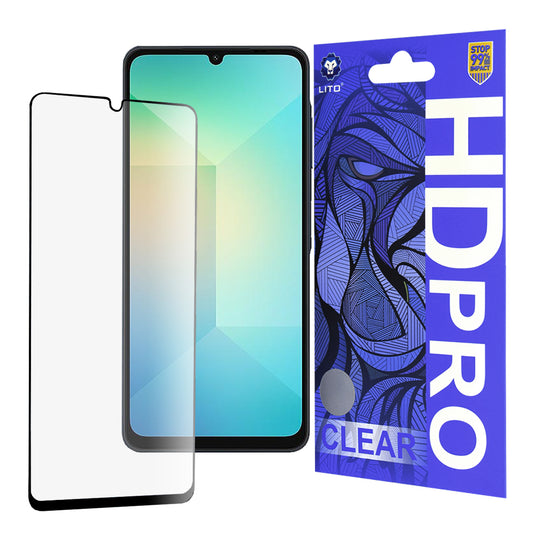 Zaštitna folija za ekran Lito HD Pro Clear za Samsung Galaxy A06 A065, Kaljeno staklo, Full Glue, Crna