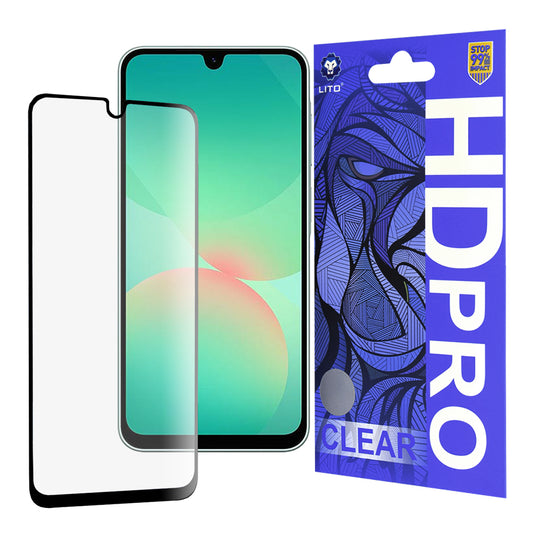 Zaštitna folija za ekran Lito HD Pro Clear za Samsung Galaxy A26 A266, Kaljeno staklo, Full Glue, Crna