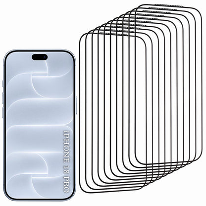 Zaštitna folija za zaslon Lito HD Pro za Apple iPhone 18 Pro / 17 Pro, kaljeno staklo, potpuno ljepljiva, set od 10 komada, crna