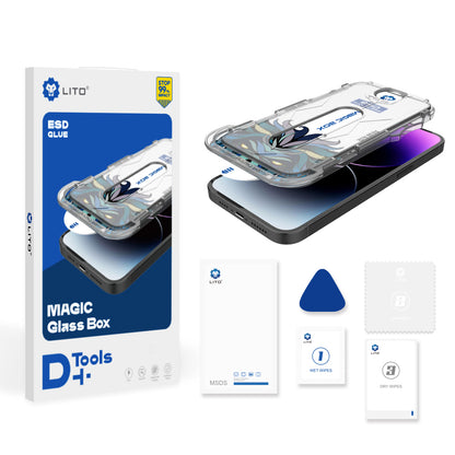 Zaštitna folija za ekran Lito Magic Glass Box D+ Tools za Apple iPhone 16, Kaljeno staklo, Puno ljepilo