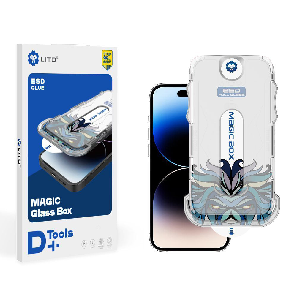 Zaštitna folija za ekran Lito Magic Glass Box D+ Tools za Apple iPhone 16, Kaljeno staklo, Puno ljepilo