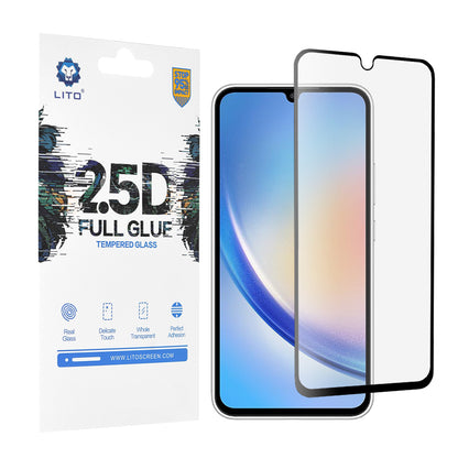 Zaštitna folija za ekran Lito za Samsung Galaxy A34 A346, Kaljeno staklo, Full Glue, 2.5D, Crna