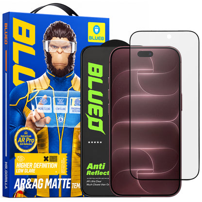 Mat zaštitna folija za zaslon Blueo Anti Reflective HD za Apple iPhone 18 Pro Max, kaljeno staklo, potpuno ljepljiva, crna