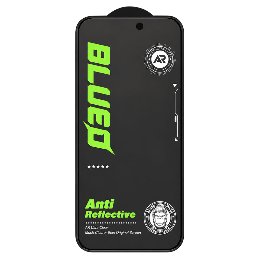 Mat zaštitna folija za zaslon Blueo Anti Reflective HD za Apple iPhone 18 Pro Max, kaljeno staklo, potpuno ljepljiva, crna