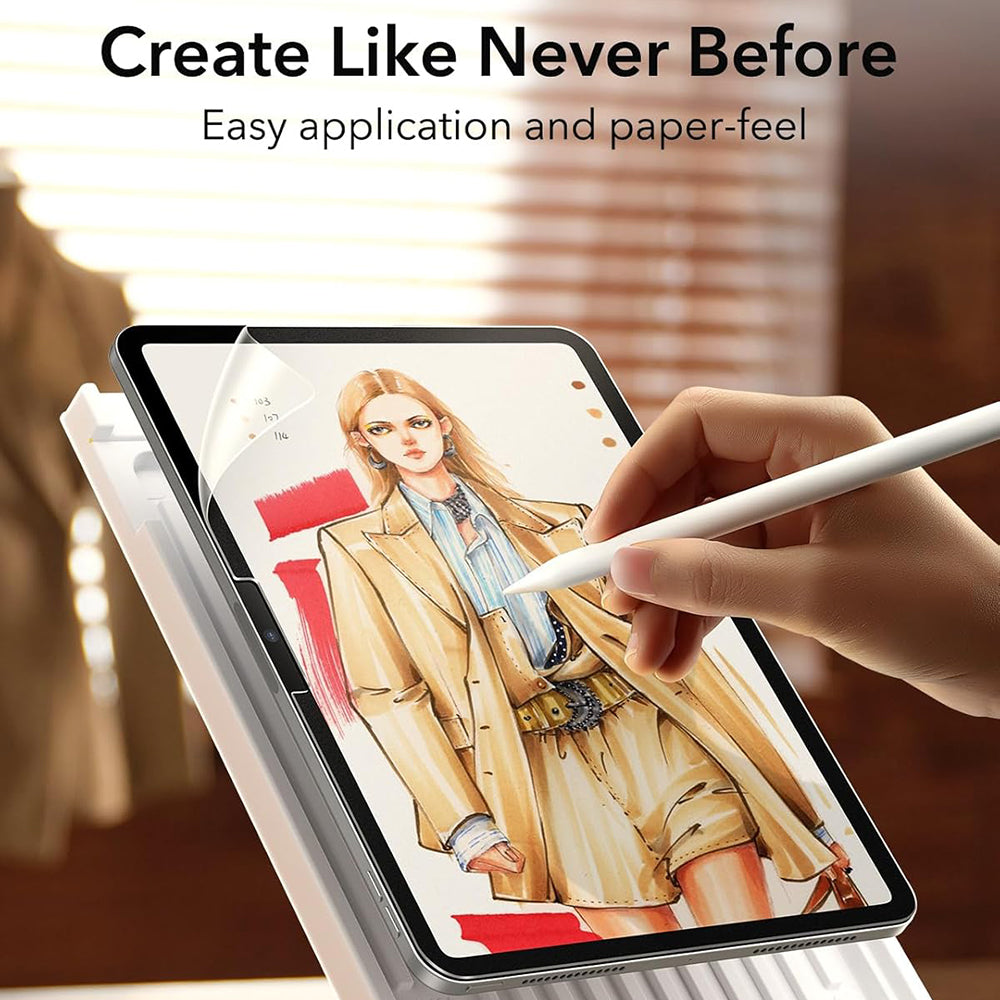 Zaštitna folija Matte ESR Paper Feel za Apple iPad Air 13 (2025) / Air 13 (2024), Plastika, Full Glue, Set 2 komada
