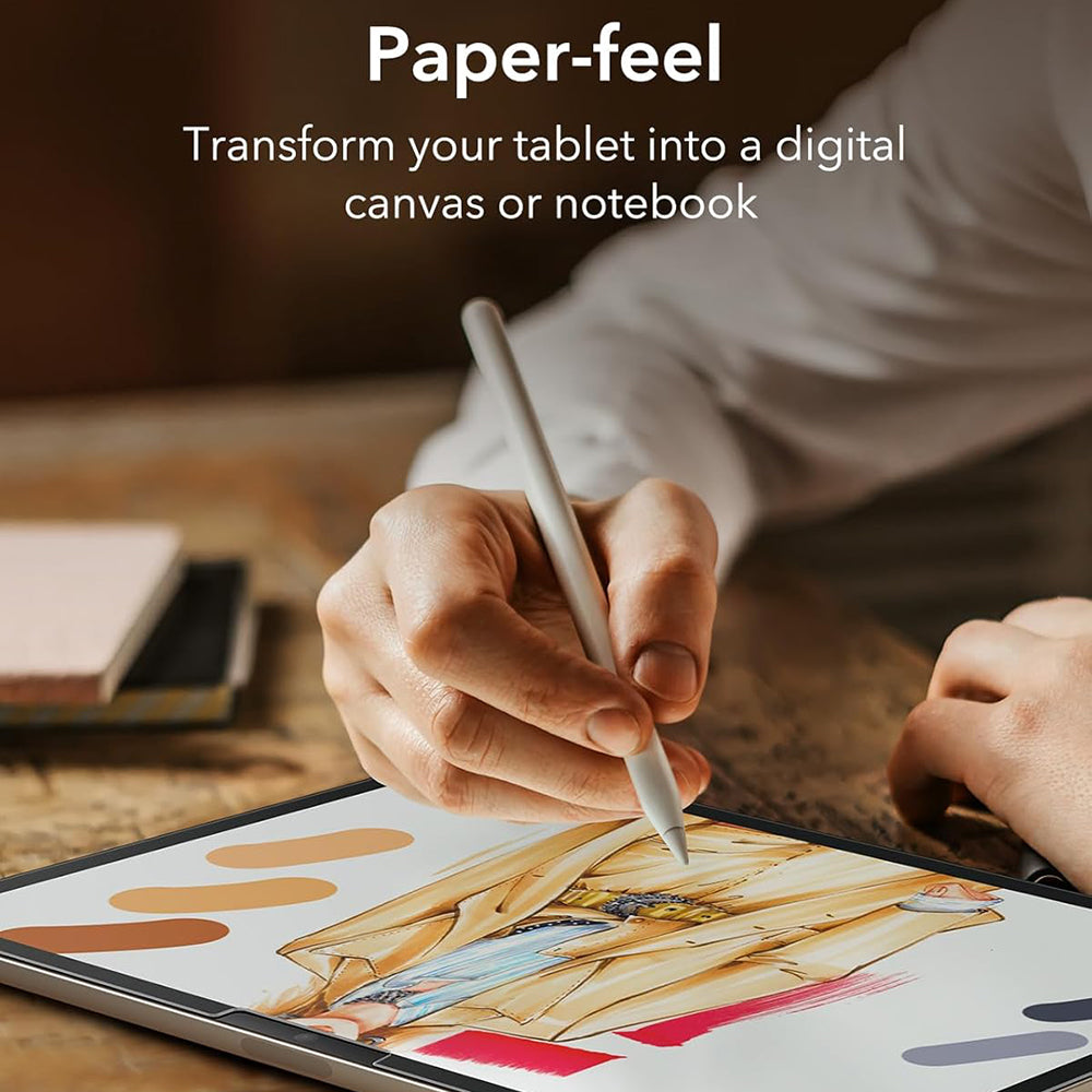 Zaštitna folija Matte ESR Paper Feel za Apple iPad Air 13 (2025) / Air 13 (2024), Plastika, Full Glue, Set 2 komada