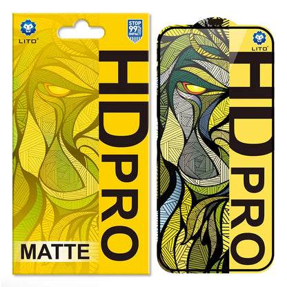 Zaštitna folija za ekran Matte Lito HD Pro za Apple iPhone 16 Plus, Kaljeno staklo, Puna ljepila, Crna