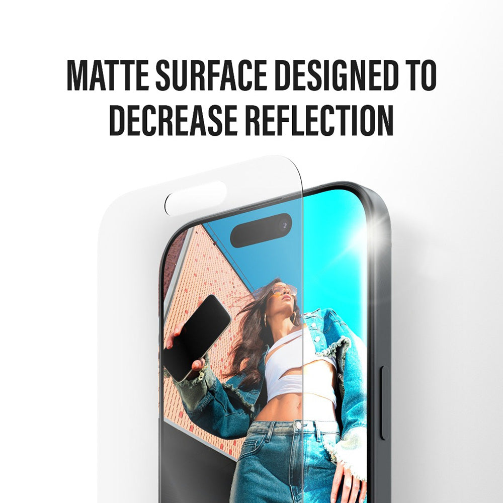 Zaštitna folija za ekran Matte PanzerGlass Armor EasyAligner za Apple iPhone 17 / 16 Pro, Kaljeno staklo, Full Glue