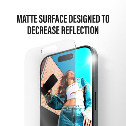 Zaštitna folija za ekran Matte PanzerGlass Armor EasyAligner za Apple iPhone 17 / 16 Pro, Kaljeno staklo, Full Glue