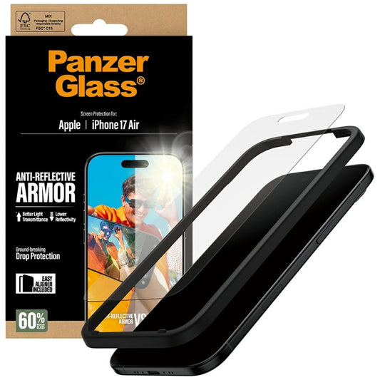 Zaštitna folija za ekran Matte PanzerGlass Armor EasyAligner za Apple iPhone 17 Air, Kaljeno staklo, Full Glue