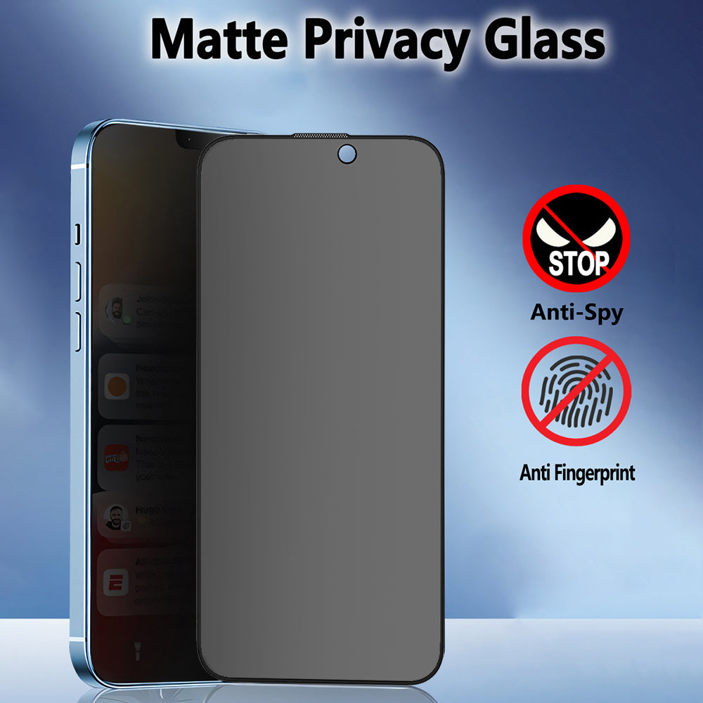 Zaštitna folija Ekran Matte Privacy Blueo Anti-Peep za Apple iPhone 15 Pro, Kaljeno Staklo, Full Glue