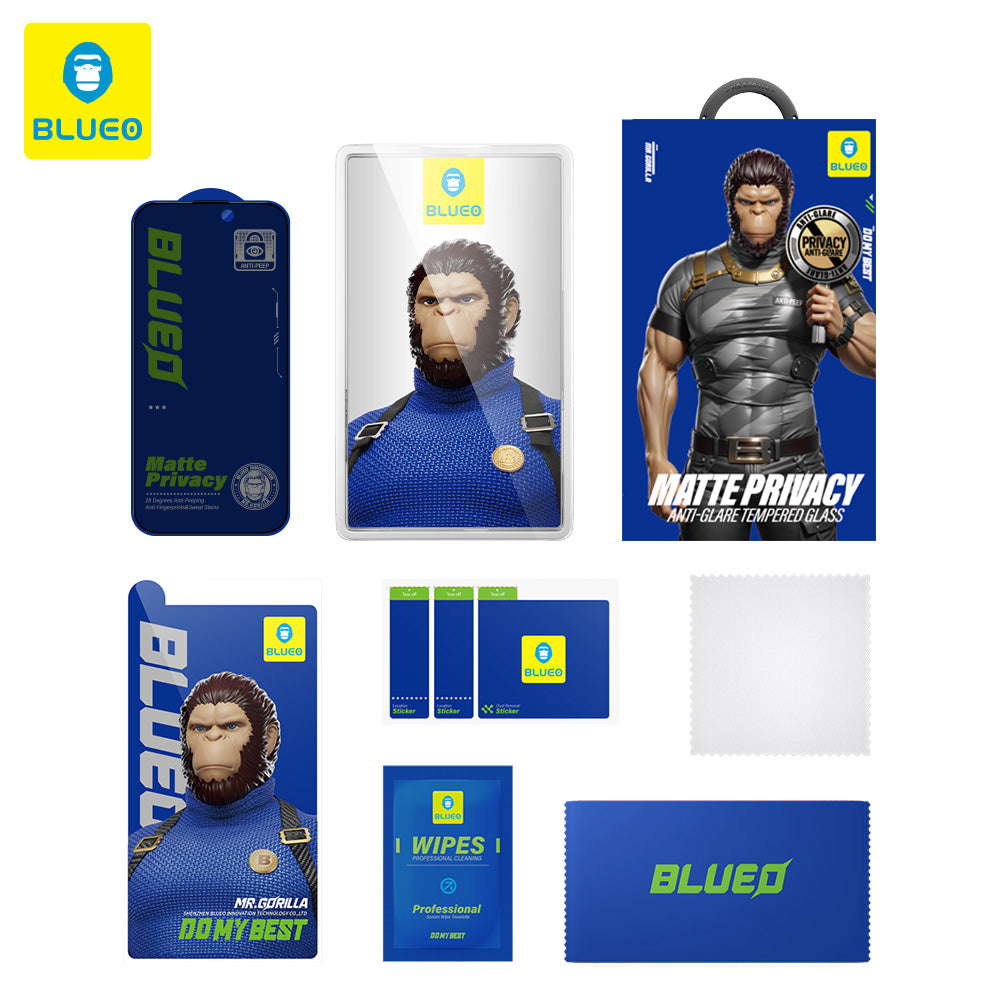 Zaštitna folija Ekran Matte Privacy Blueo Anti-Peep za Apple iPhone 15 Pro, Kaljeno Staklo, Full Glue