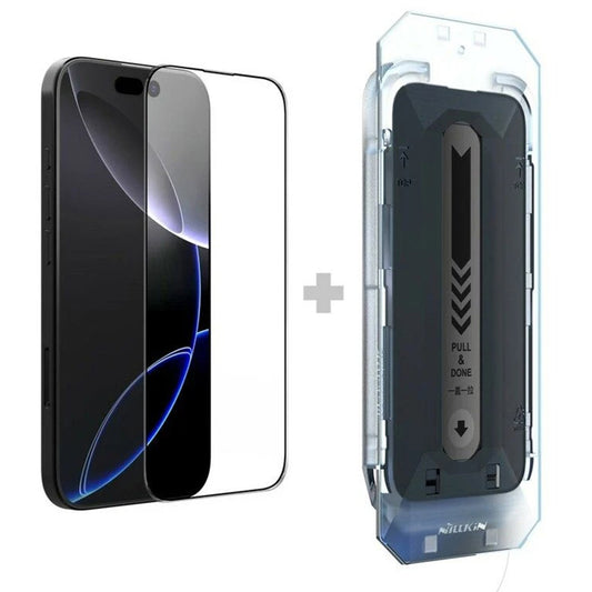 Zaštitna folija za ekran Nillkin CP+ Pro s aplikatorom za Apple iPhone 16 Pro Max, kaljeno staklo, puna ljepila, crna