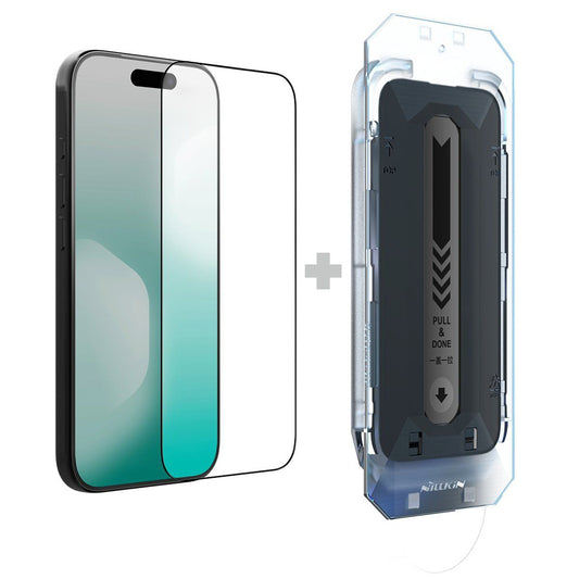 Zaštitna folija za ekran Nillkin CP+ Pro s aplikatorom za Apple iPhone 17, kaljeno staklo, puna ljepila, crna
