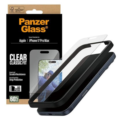 Zaštitna folija za ekran PanzerGlass Classic Fit EasyAligner za Apple iPhone 17 Pro Max, Kaljeno staklo, Full Glue