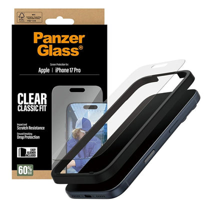 Zaštitna folija za ekran PanzerGlass Classic Fit EasyAligner za Apple iPhone 17 Pro, Kaljeno staklo, Full Glue