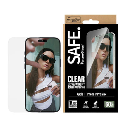 Zaštitna folija za ekran PanzerGlass Safe. Ultra-Wide Fit EasyAligner za Apple iPhone 17 Pro Max, Kaljeno staklo, Full Glue
