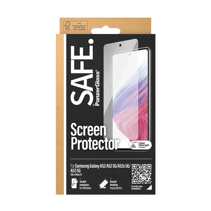 Zaštitna folija za ekran PanzerGlass Safe. Ultra-Wide Fit za Samsung Galaxy A53 5G A536 / A52s 5G A528 / A52 5G A526, Kaljeno staklo, Full Glue.