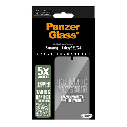 Zaštitna folija za ekran PanzerGlass Ultra-Wide Ceramic EasyAligner za Samsung Galaxy S25 S931 / S24 S921, Kaljeno staklo, Full Glue