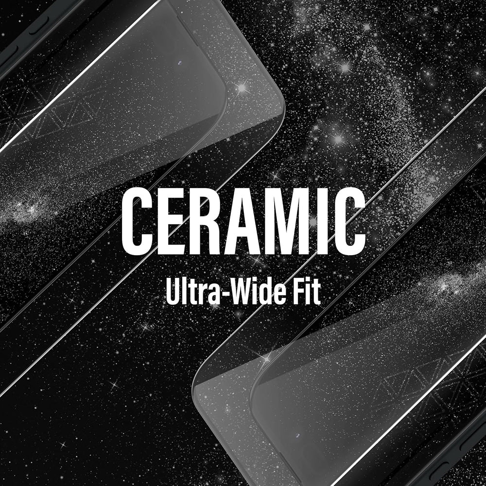 Zaštitna folija za ekran PanzerGlass Ultra-Wide Ceramic II EasyAligner za Apple iPhone 17 Pro, Kaljeno staklo, Full Glue, Crna