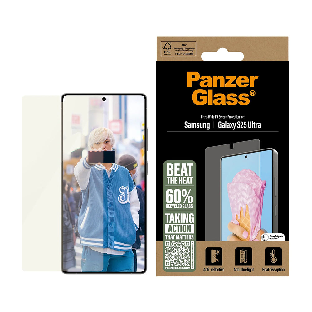 Zaštitna folija za ekran PanzerGlass Ultra-Wide Fit All-in-One za Samsung Galaxy S25 Ultra S938, Kaljeno staklo, Full Glue
