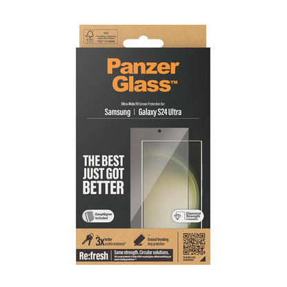 Zaštitna folija za ekran PanzerGlass Ultra-Wide Fit EasyAligner za Samsung Galaxy S24 Ultra S928, Kaljeno staklo, Full Glue, Crna