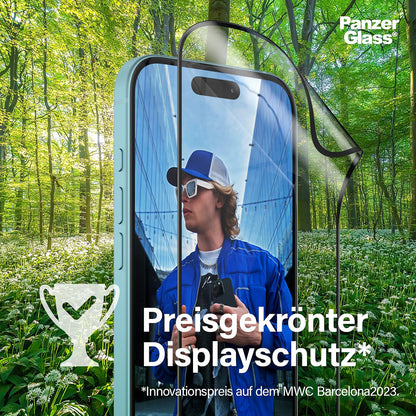 Zaštitna folija za ekran PanzerGlass Ultra-Wide Fit EyeCare za Apple iPhone 16 Pro Max, Kaljeno staklo, Full Glue, Crna