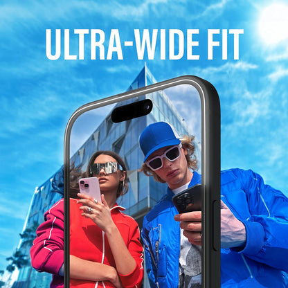 Zaštitna folija za ekran PanzerGlass Ultra-Wide Fit za Apple iPhone 16 / 15, Kaljeno staklo, Full Glue, Crna