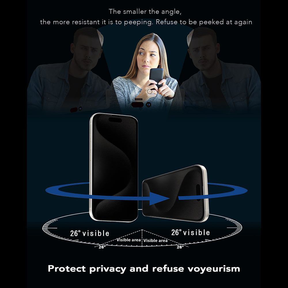 Zaštitna folija za ekran Privacy Anank 1X Reinforced 360 za Apple iPhone 15 Pro Max, Kaljeno staklo, Full Glue, 2.5D