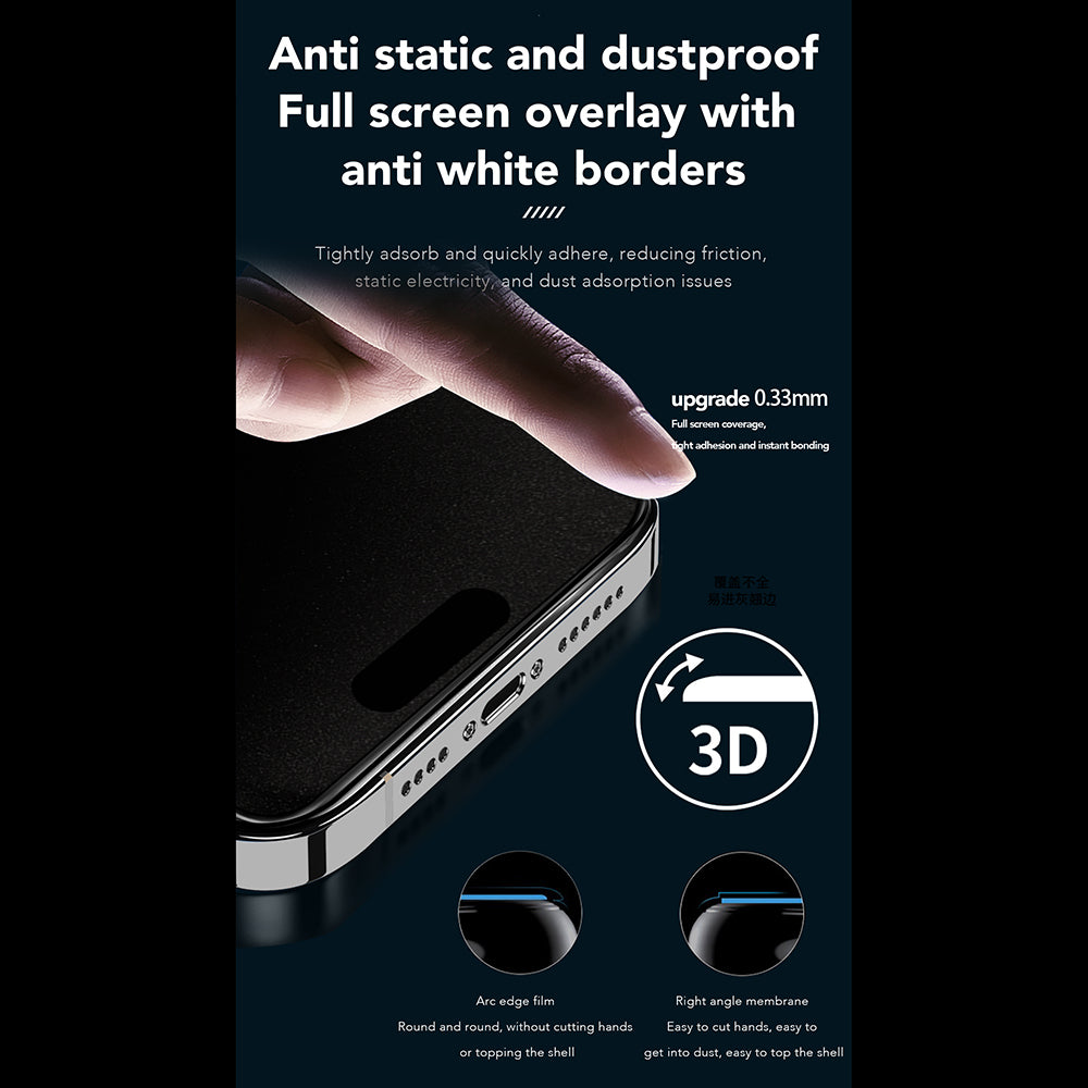 Zaštitna folija Ekran Privacy Anank 1X Reinforced 360 za Apple iPhone 15 Pro, Kaljeno Staklo, Full Glue, 2.5D