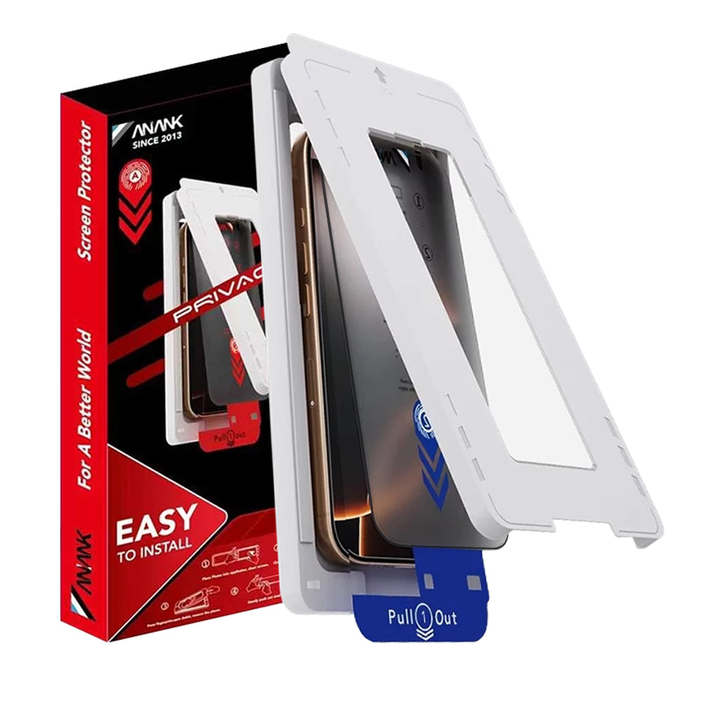 Zaštitna folija za ekran Privacy Anank 2X Reinforced za Apple iPhone 16 Pro Max, Kaljeno staklo, Full Glue, 2.5D