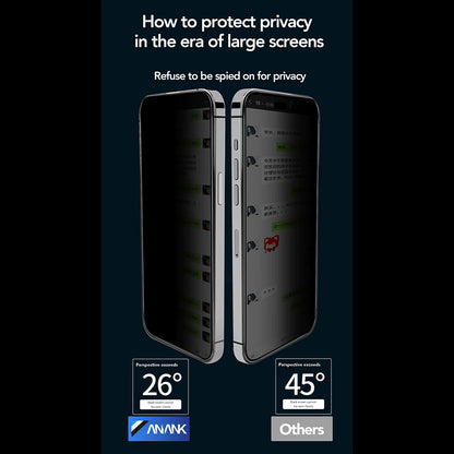 Zaštitna folija za ekran Privacy Anank 2X Reinforced za Apple iPhone 16 Pro Max, Kaljeno staklo, Full Glue, 2.5D