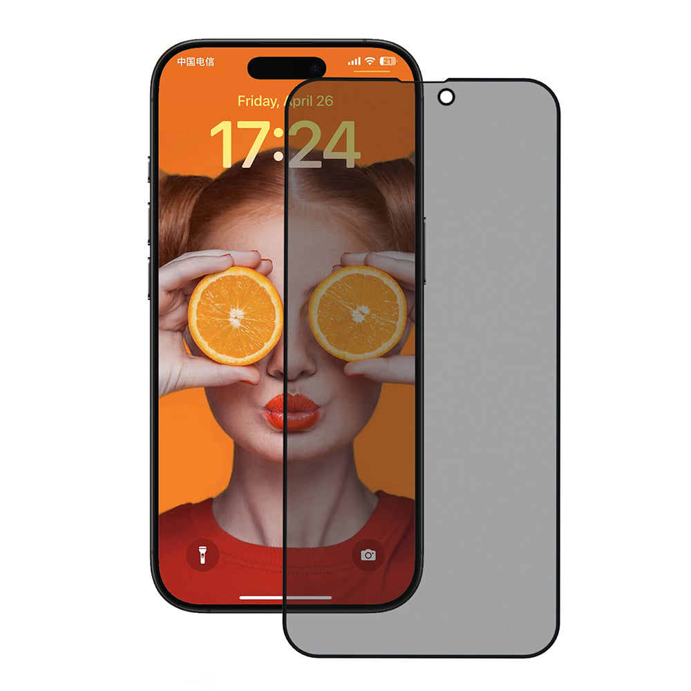 Zaštitna folija za ekran Privacy Anank 3X Reinforced za Apple iPhone 16 Pro, Kaljeno staklo, Full Glue, 2.5D