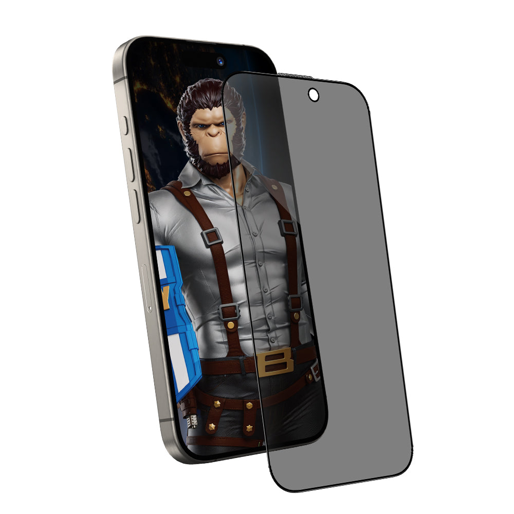 Zaštitna folija Ekran Privacy Blueo Anti-Peep Applicator Pro za Apple iPhone 16 / 15, Kaljeno Staklo, Full Glue