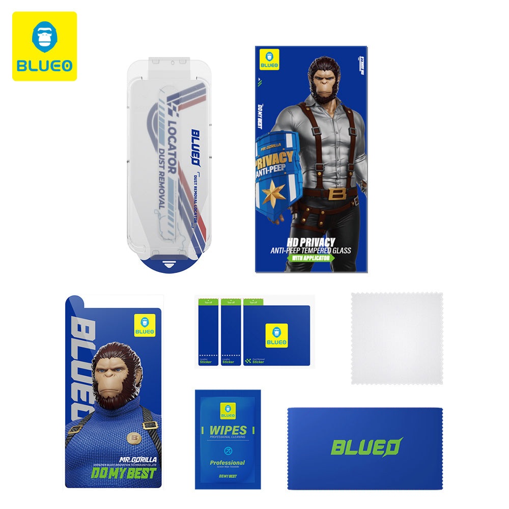 Zaštitna folija Ekran Privacy Blueo Anti-Peep Applicator Pro za Apple iPhone 16 / 15, Kaljeno Staklo, Full Glue