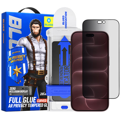 Zaštitna folija za zaslon Blueo Privacy Anti Peep AR Applicator Pro za Apple iPhone 18 Pro Max, kaljeno staklo, potpuno ljepljiva, 3D