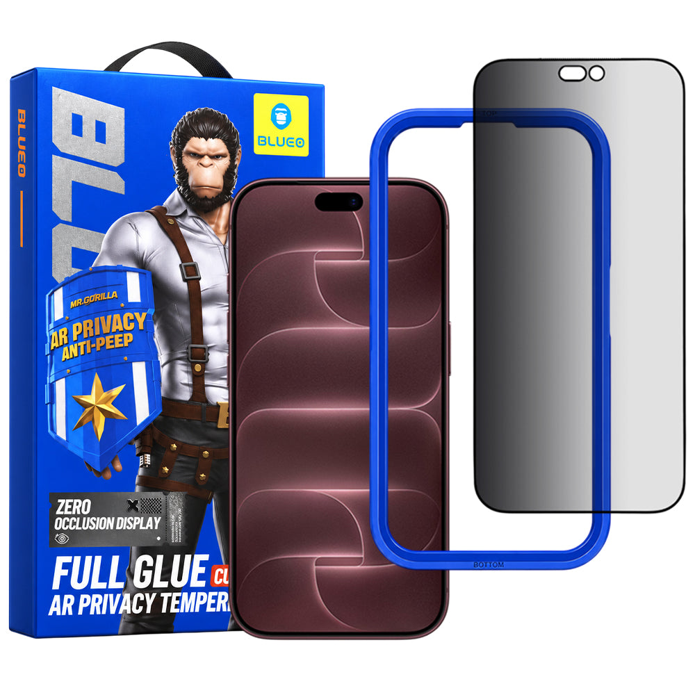 Zaštitna folija za zaslon Blueo Privacy Anti Peep AR za Apple iPhone 18 Pro Max, kaljeno staklo, potpuno ljepljiva, 3D