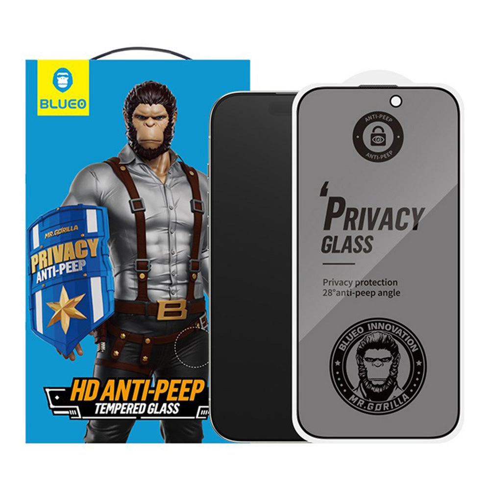 Zaštitna folija za ekran Privacy Blueo Anti-Peep za Apple iPhone 17 Pro Max / 16 Pro Max, Kaljeno staklo, Full Glue, Set od 5 komada