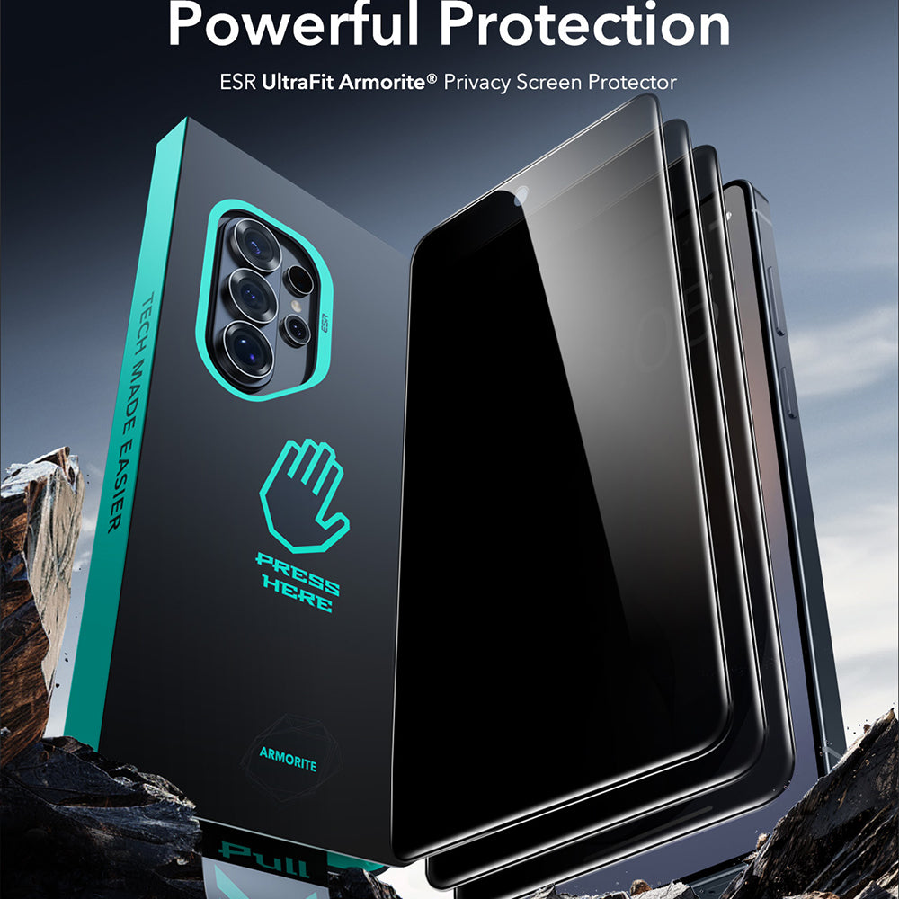 Zaštitna folija za ekran Privacy ESR Armorite za Samsung Galaxy S26 Ultra, Kaljeno staklo, Full Glue