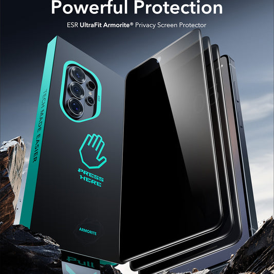 Zaštitna folija za ekran Privacy ESR Armorite za Samsung Galaxy S26 Ultra, Kaljeno staklo, Full Glue
