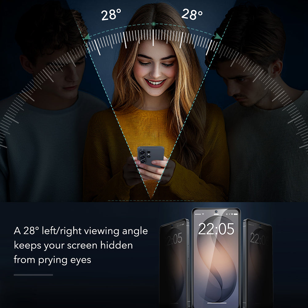 Zaštitna folija za ekran Privacy ESR Armorite za Samsung Galaxy S26 Ultra, Kaljeno staklo, Full Glue