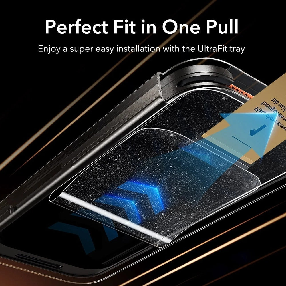 Zaštitna folija za ekran Privacy ESR Armorite Pro UltraFit za Apple iPhone 18 Pro Max, Kaljeno staklo, Full Glue, Set od 3 komada