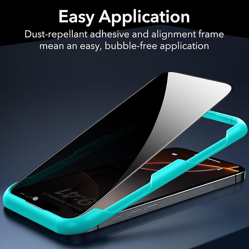 Zaštitna folija Ecran Privacy ESR za Apple iPhone 17 Pro, Kaljeno staklo, Full Glue, Set od 3 komada