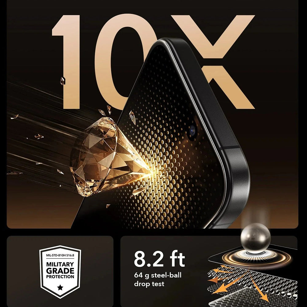 Zaštitna folija za ekran Privacy ESR UltraFit Armorite Pro za Apple iPhone 17 Pro Max, Kaljeno staklo, Full Glue, Set od 3 komada