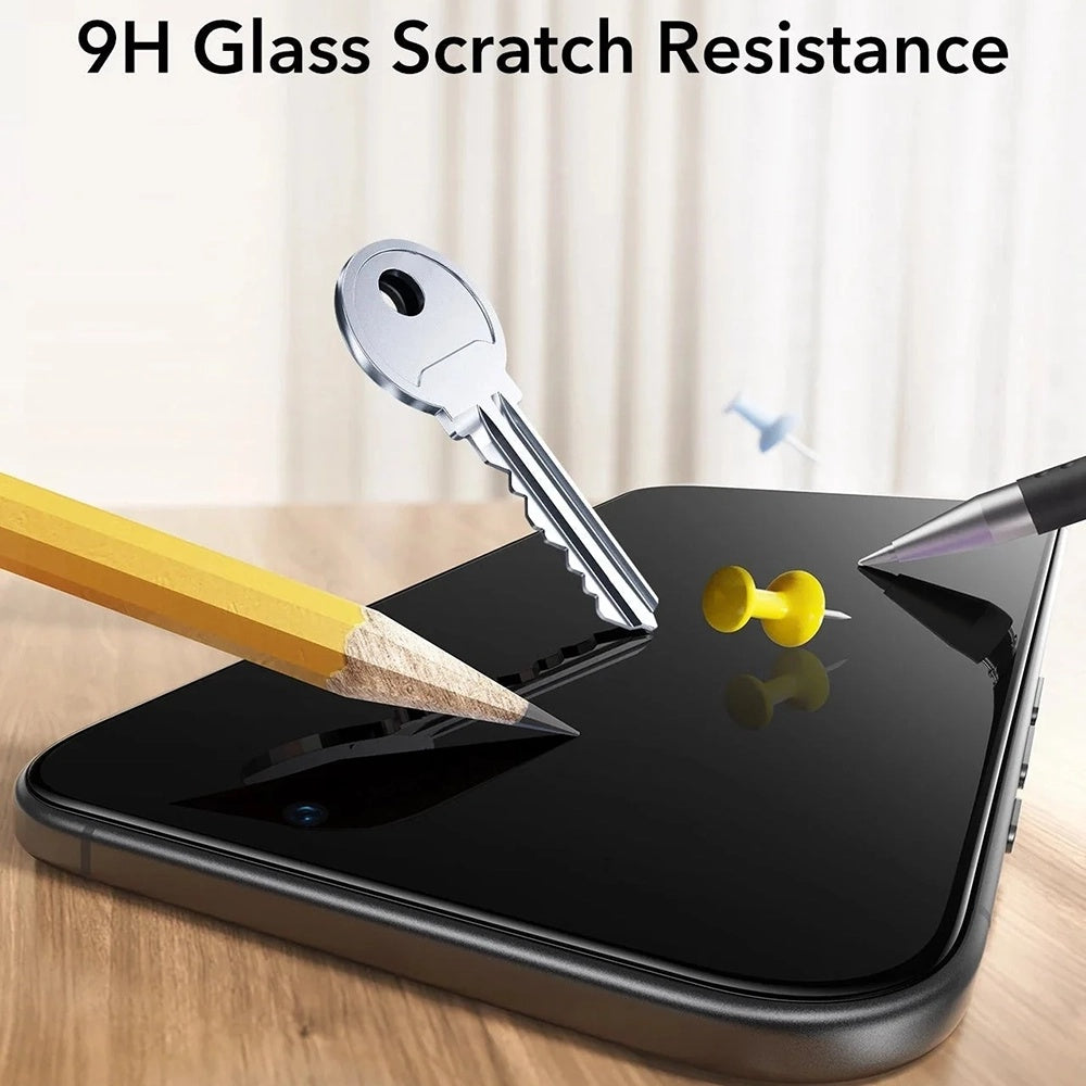 Zaštitna folija za ekran Privacy ESR UltraFit Classic za Apple iPhone 18 Pro, Kaljeno staklo, Full Glue, Set od 3 komada