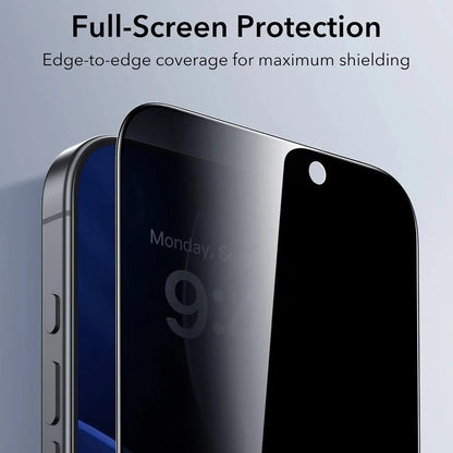 Zaštitna folija za ekran Privacy ESR UltraFit za Apple iPhone 17 / 16 Pro, Kaljeno staklo, Full Glue, Set od 3 komada