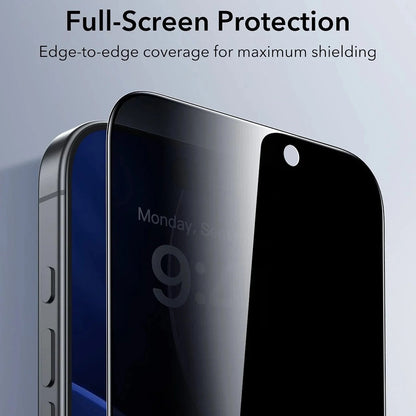 Zaštitna folija Ecran Privacy ESR UltraFit za Apple iPhone 17 Pro Max, Kaljeno staklo, Full Glue, Set od 3 komada